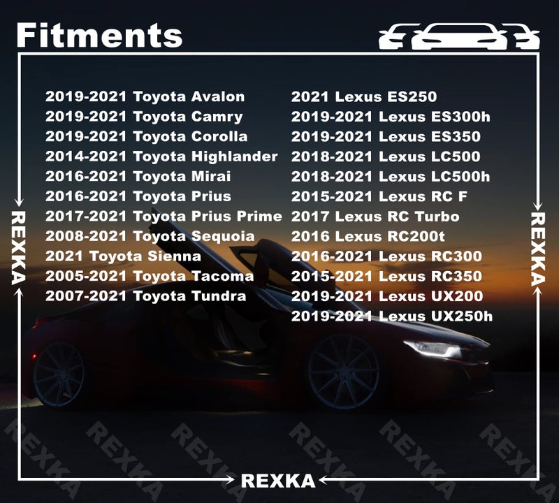 Rexka 15 Sets Fender Liner Screw & Screw Grommet Kit for Toyota Lexus Sequoia Sienna Tacoma Tundra Camry Corolla Mirai Prius 90189-06236 90159-60496 - Image 3